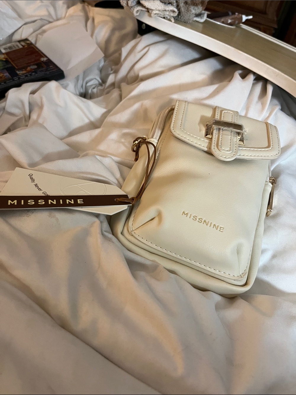 MISSNINE Cream Mini Crossbody Phone Bag
